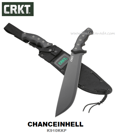 CRKT Chanceinhell Machete, 65Mn Carbon, Nylon Sheath, CRKTK910KKP